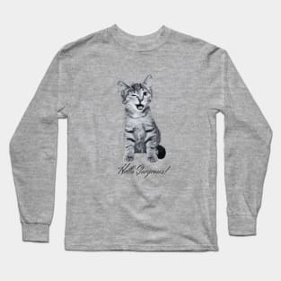 Hello Gorgeous - Cute Kitten - Cat Winking Long Sleeve T-Shirt